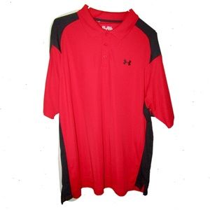 Red Under Armour short sleeve golf shirt